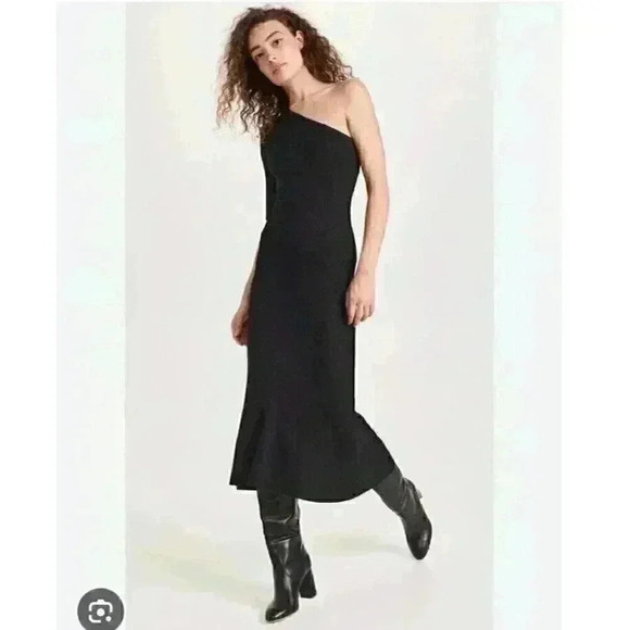 NWT Veronica Beard Montrose Knit Black One shoulder Maxi Dress Size XS - Picture 6 of 13